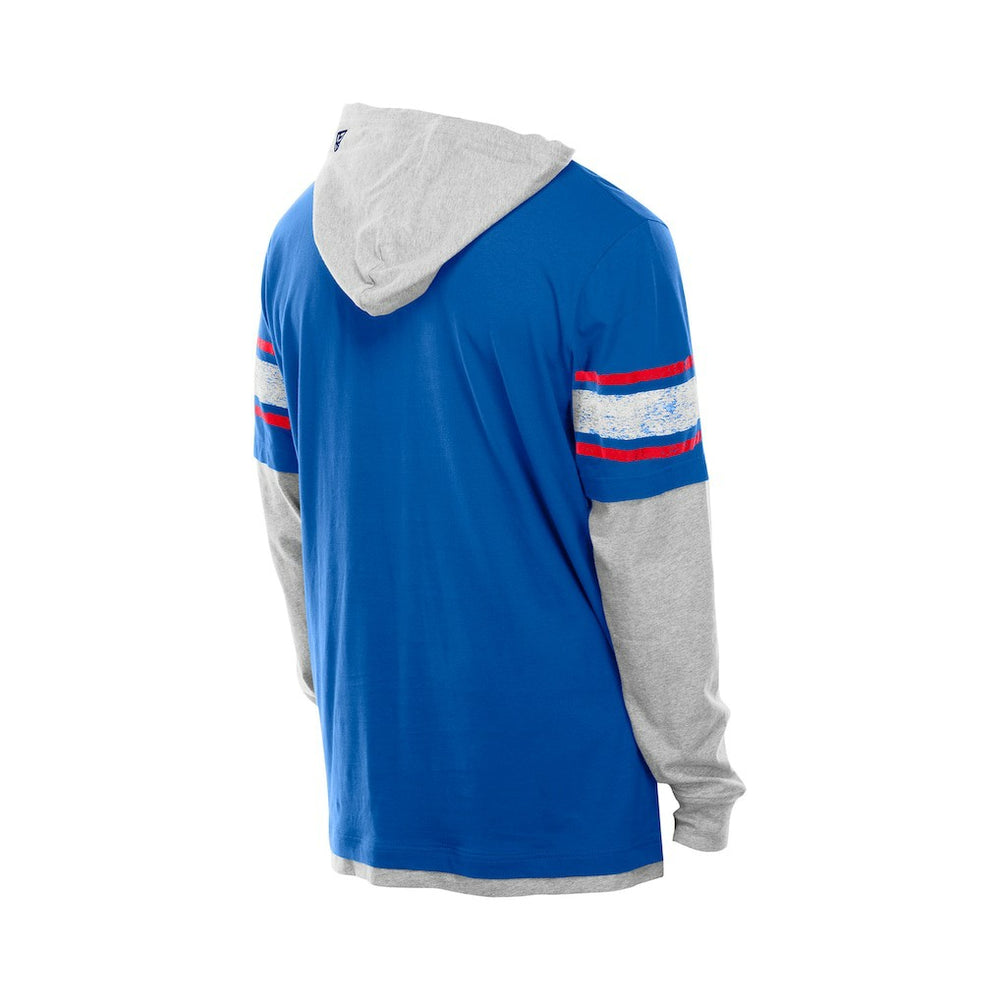 New York Giants New Era Twofer Layered Long Sleeve Hoodie T-Shirt - Royal - NFL