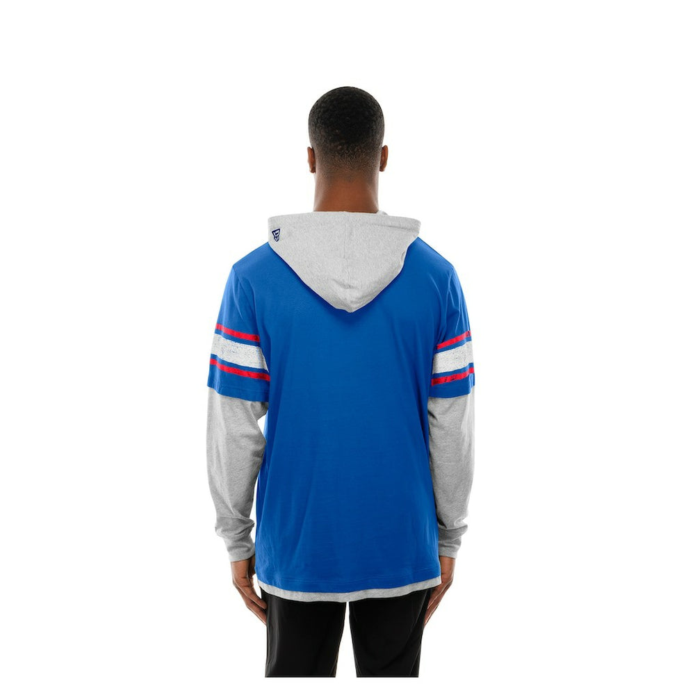 New York Giants New Era Twofer Layered Long Sleeve Hoodie T-Shirt - Royal - NFL