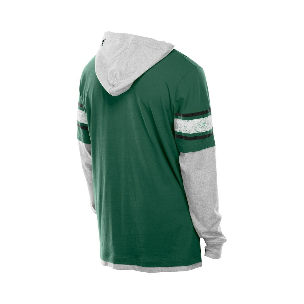 New York Jets New Era Twofer Layered Long Sleeve Hoodie T-Shirt - Green - NFL