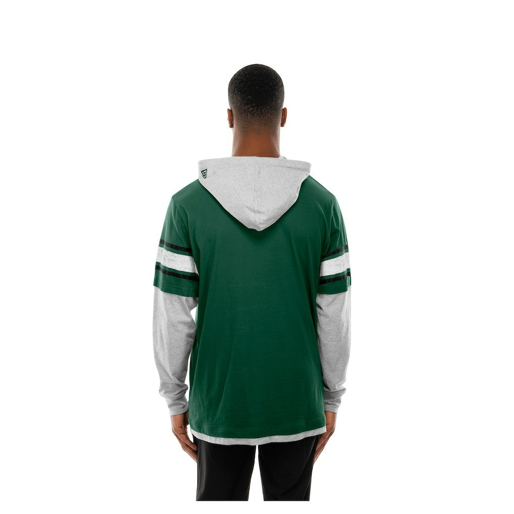 New York Jets New Era Twofer Layered Long Sleeve Hoodie T-Shirt - Green - NFL