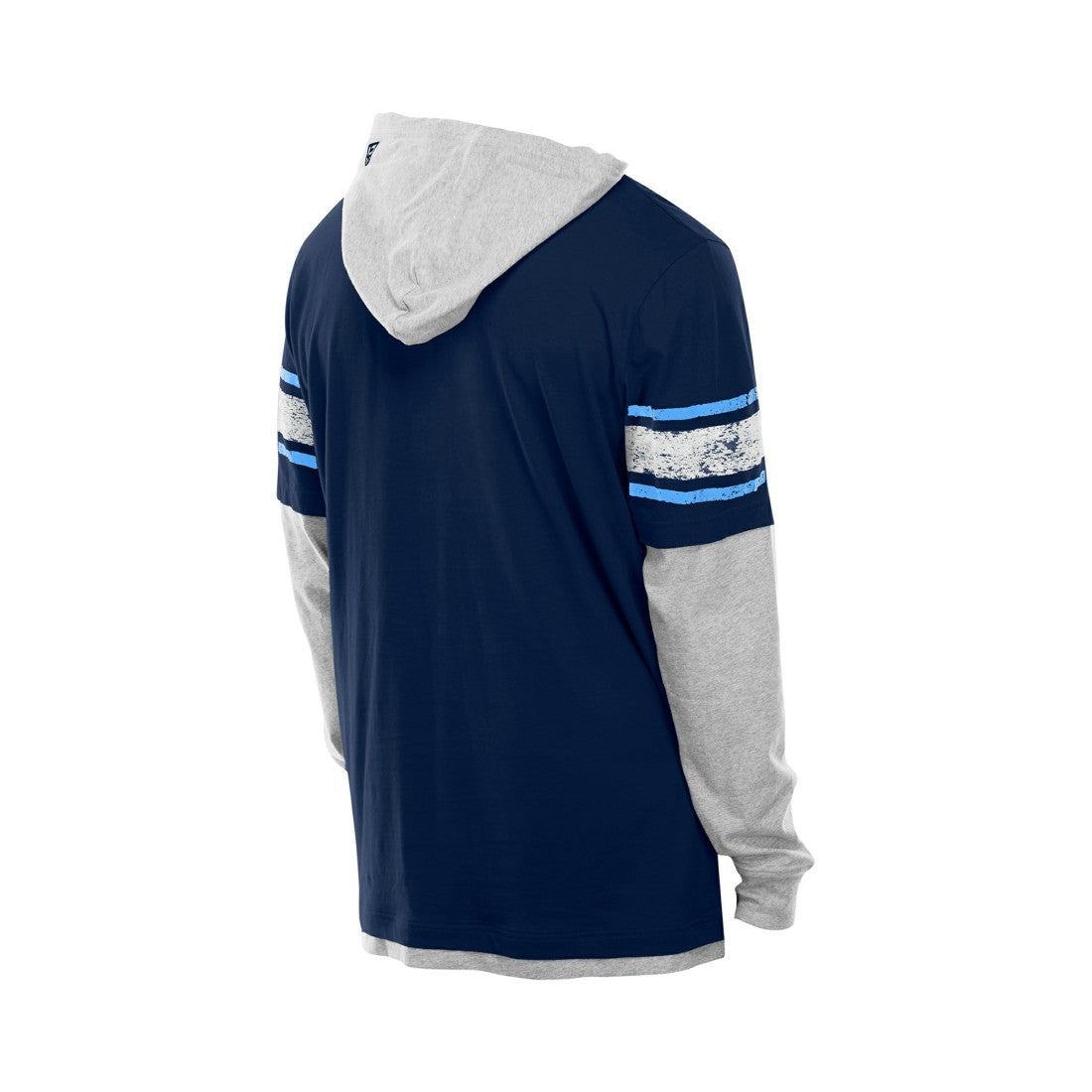 Tennessee Titans New Era Twofer Layered Long Sleeve Hoodie T-Shirt - Navy - NFL