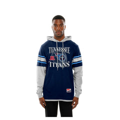 Tennessee Titans New Era Twofer Layered Long Sleeve Hoodie T-Shirt - Navy - NFL