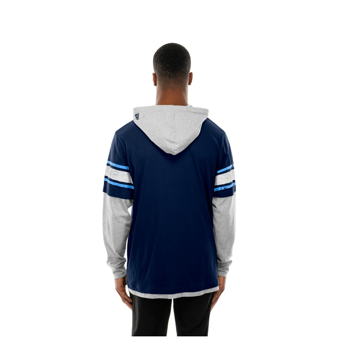 Tennessee Titans New Era Twofer Layered Long Sleeve Hoodie T-Shirt - Navy - NFL