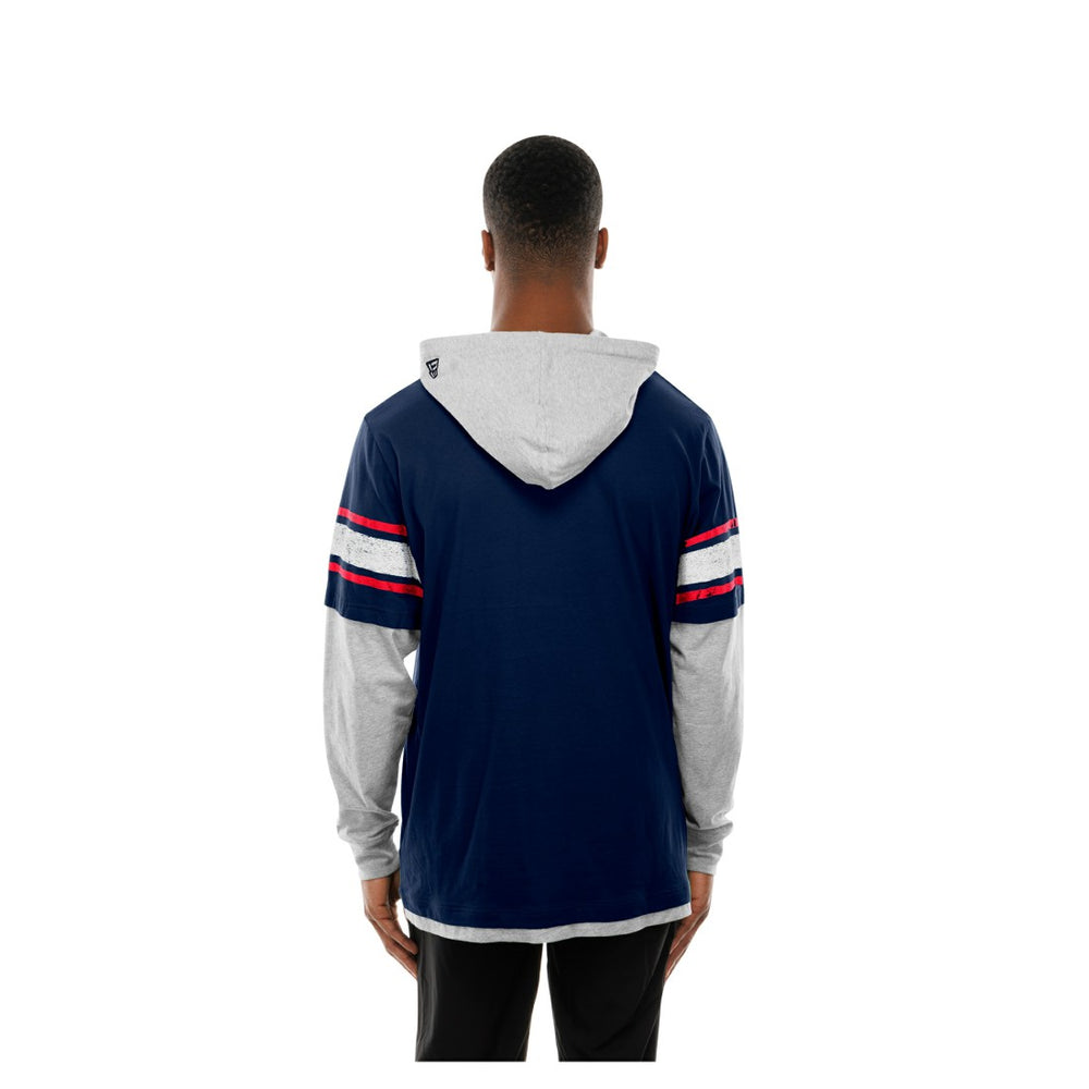 Houston Texans New Era Twofer Layered Long Sleeve Hoodie T-Shirt - Navy - NFL