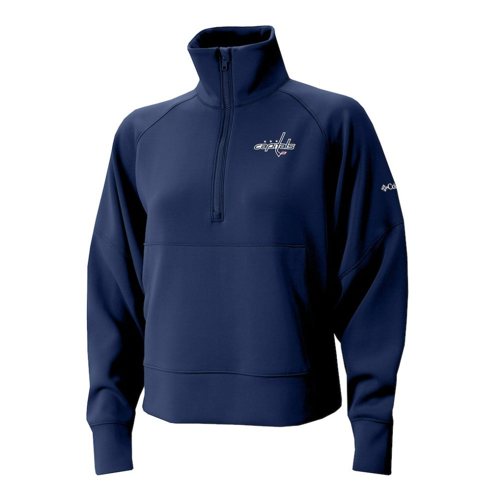 Washington Capitals Columbia Women's Wickhams Hills Raglan Omni-Wick Half-Zip Pullover - Navy | NHL Lifestyle