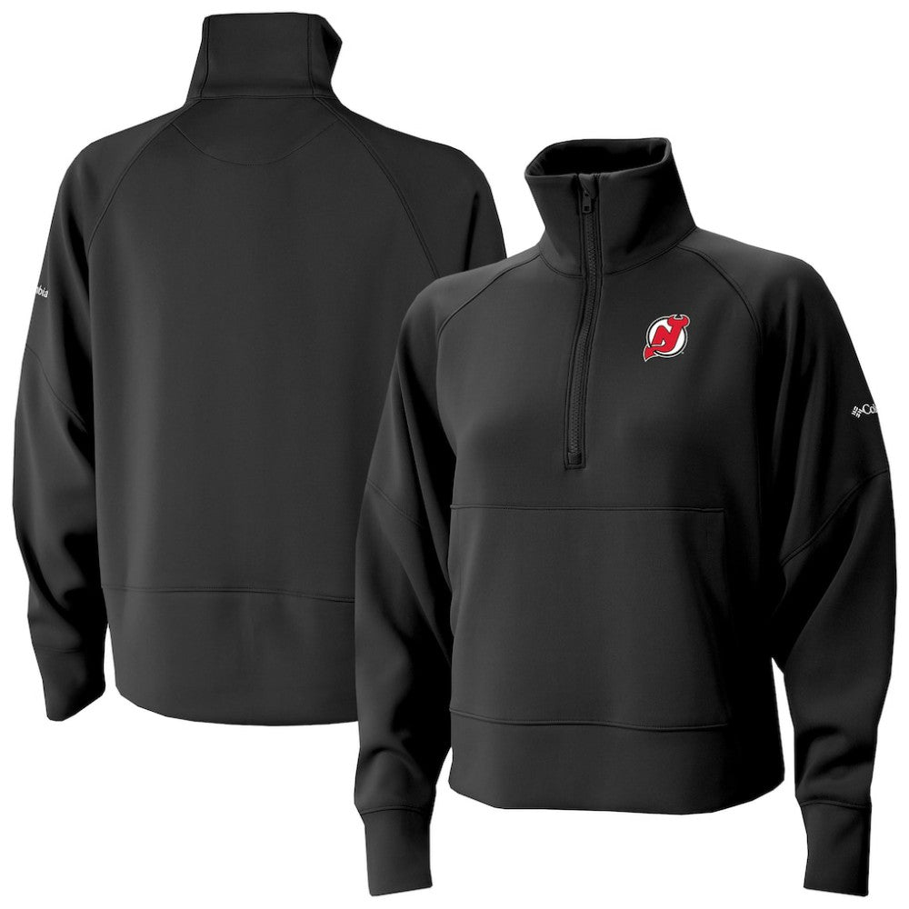 New Jersey Devils Columbia Women's Wickhams Hills Raglan Omni-Wick Half-Zip Pullover - Black | NHL discount