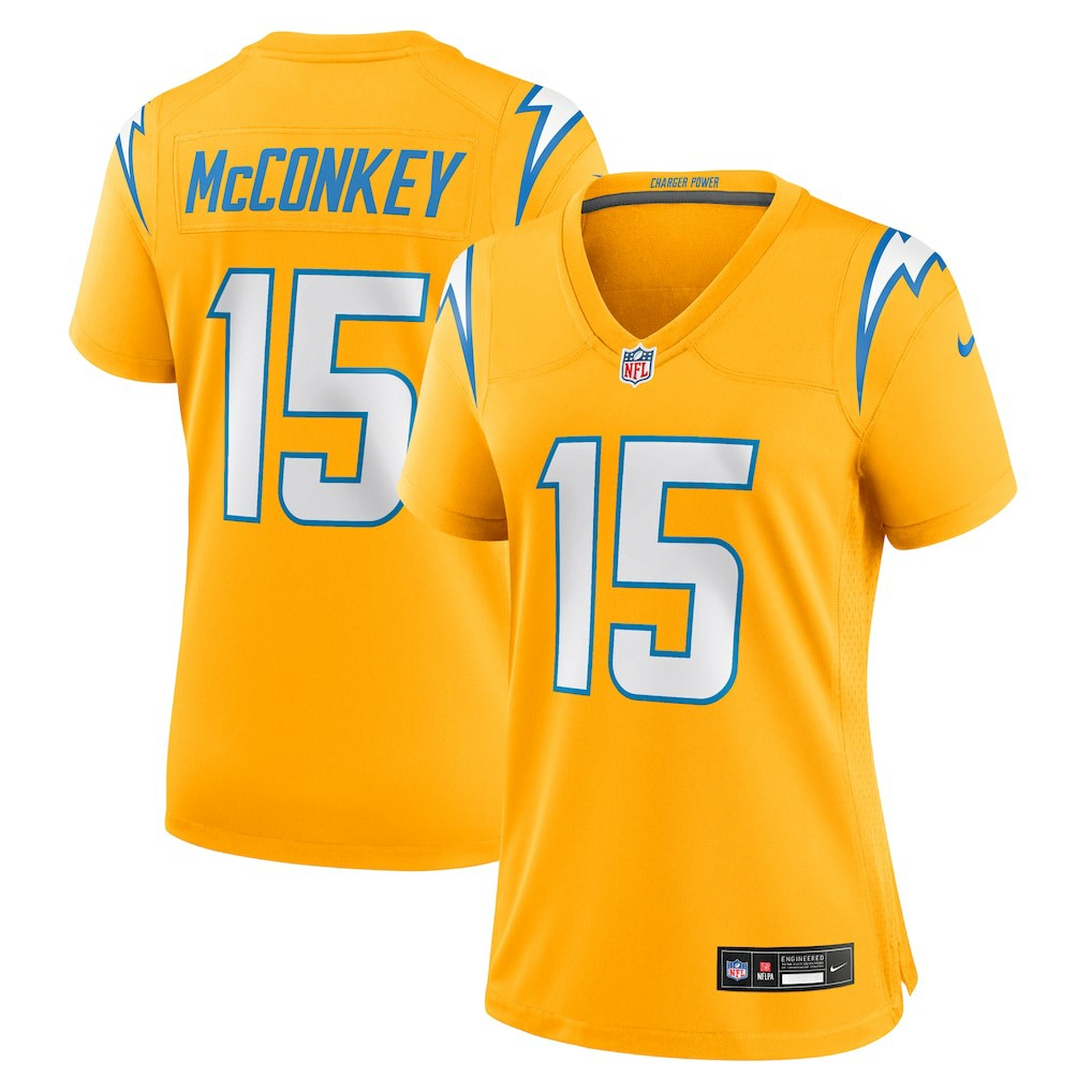 Ladd McConkey Los Angeles Chargers Women's Alternate Charger Power Game Jersey - Gold - Nike