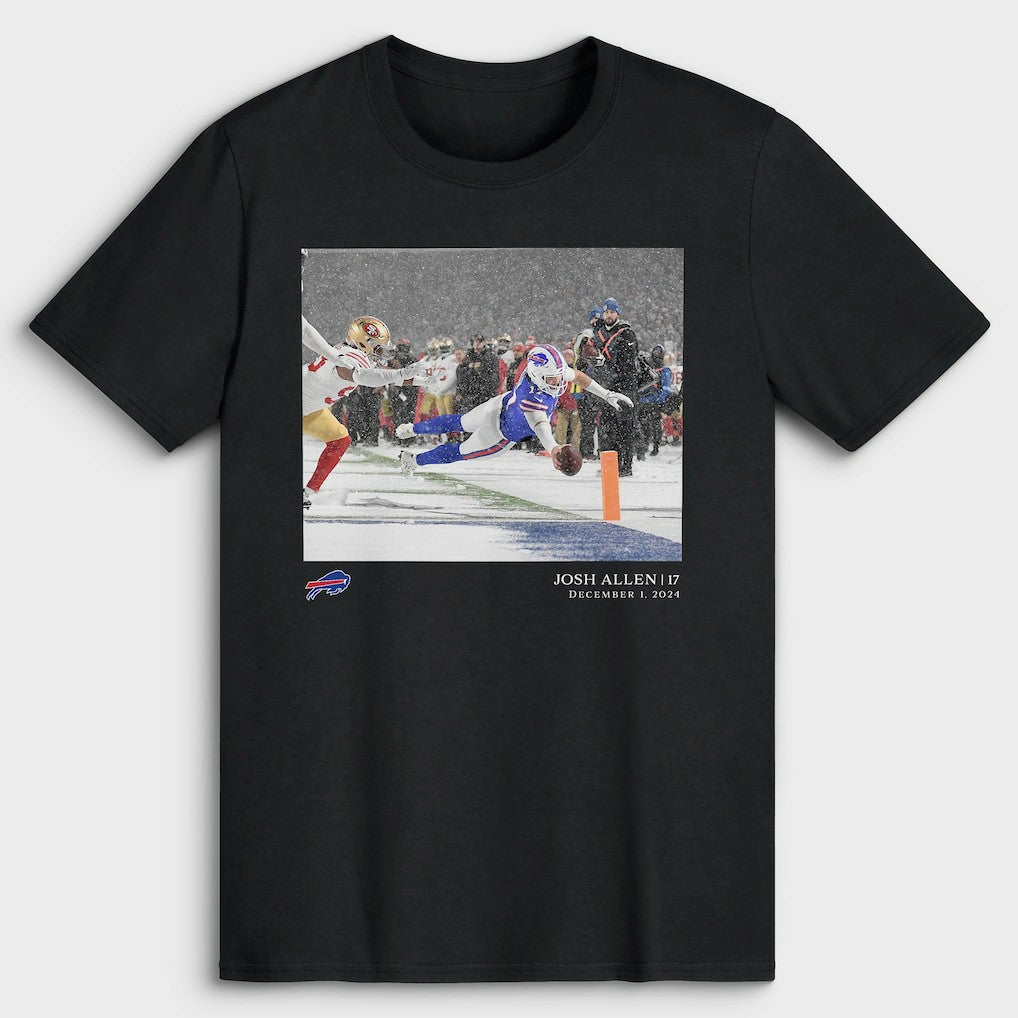Josh Allen Buffalo Bills NFL Flash Features Week 13 T-Shirt - Black - NFL