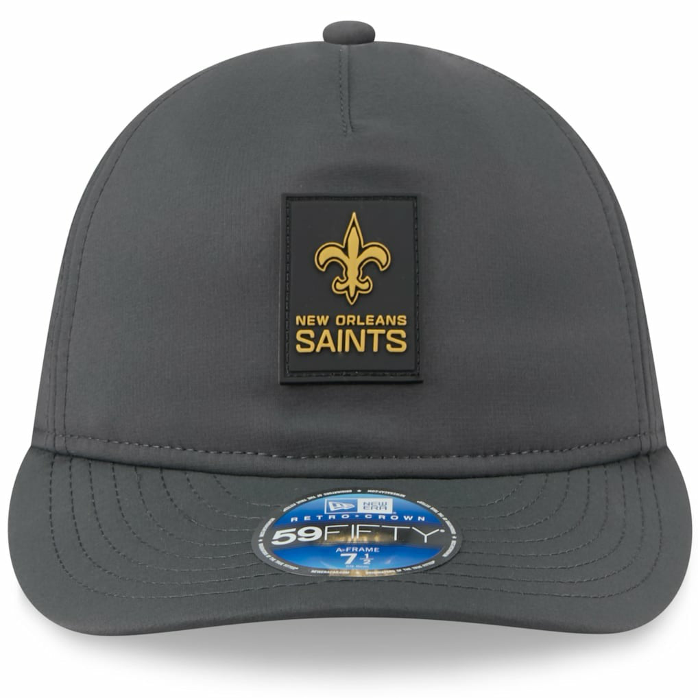 New Orleans Saints New Era 2025 Sideline Cold Weather Retro Crown 59FIFTY Fitted Hat - Charcoal - NFL