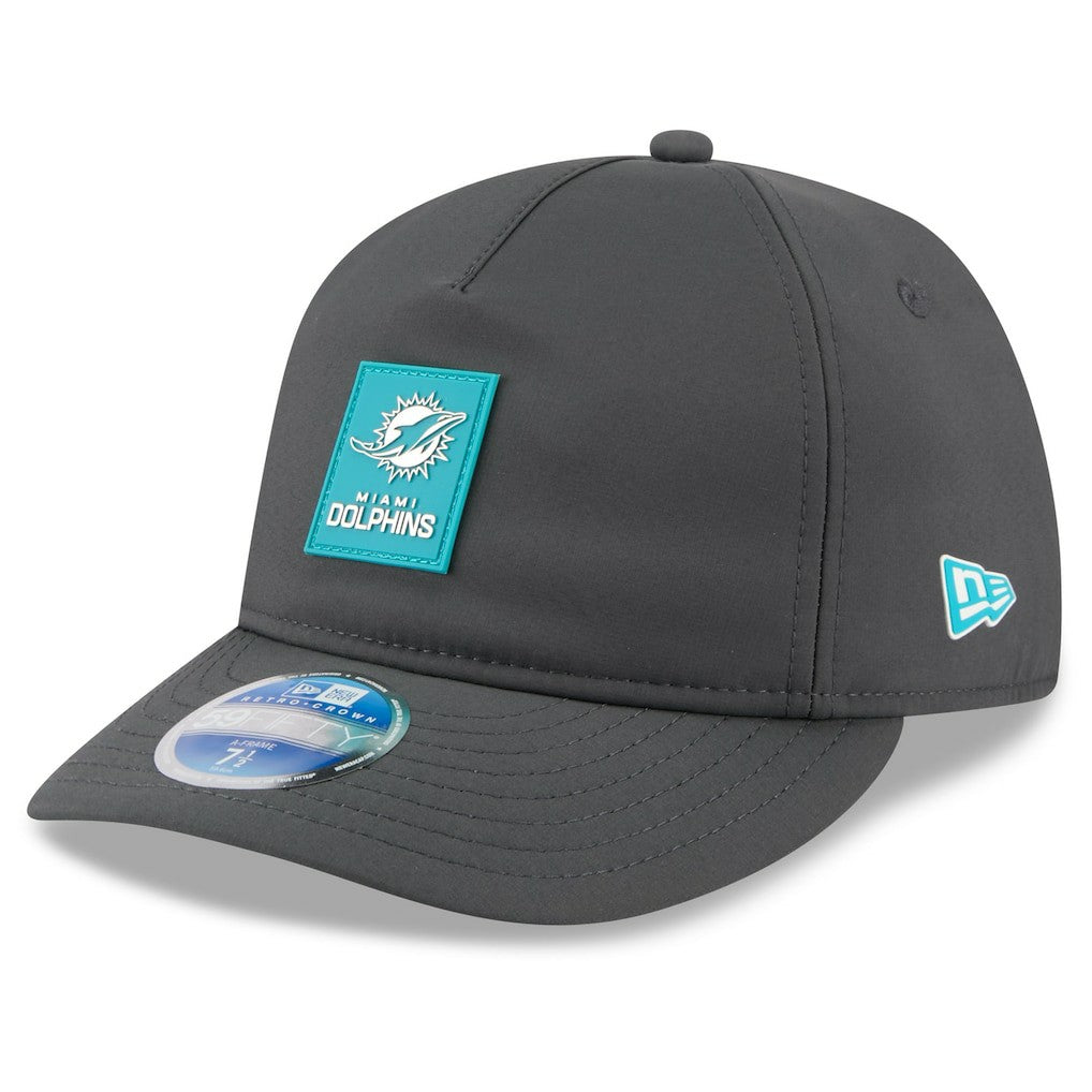 Miami Dolphins New Era 2025 Sideline Cold Weather Retro Crown 59FIFTY Fitted Hat - Charcoal - NFL