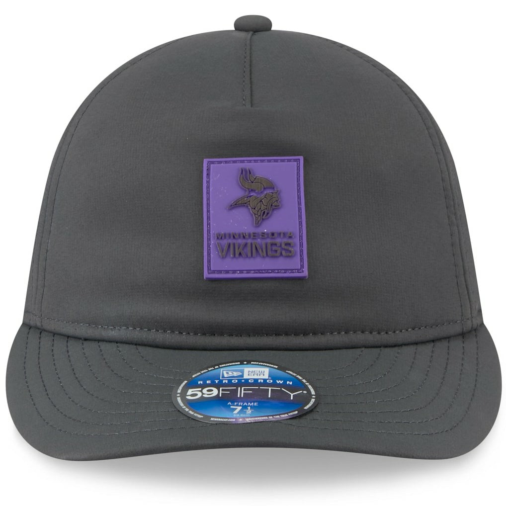 Minnesota Vikings New Era 2025 Sideline Cold Weather Retro Crown 59FIFTY Fitted Hat - Charcoal - NFL