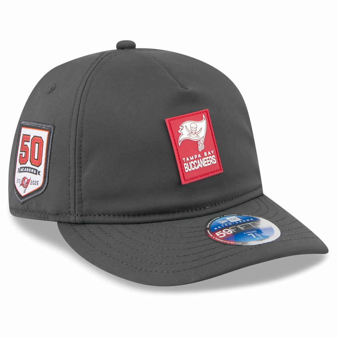Tampa Bay Buccaneers New Era 2025 Sideline Cold Weather Retro Crown 59FIFTY Fitted Hat - Charcoal - NFL