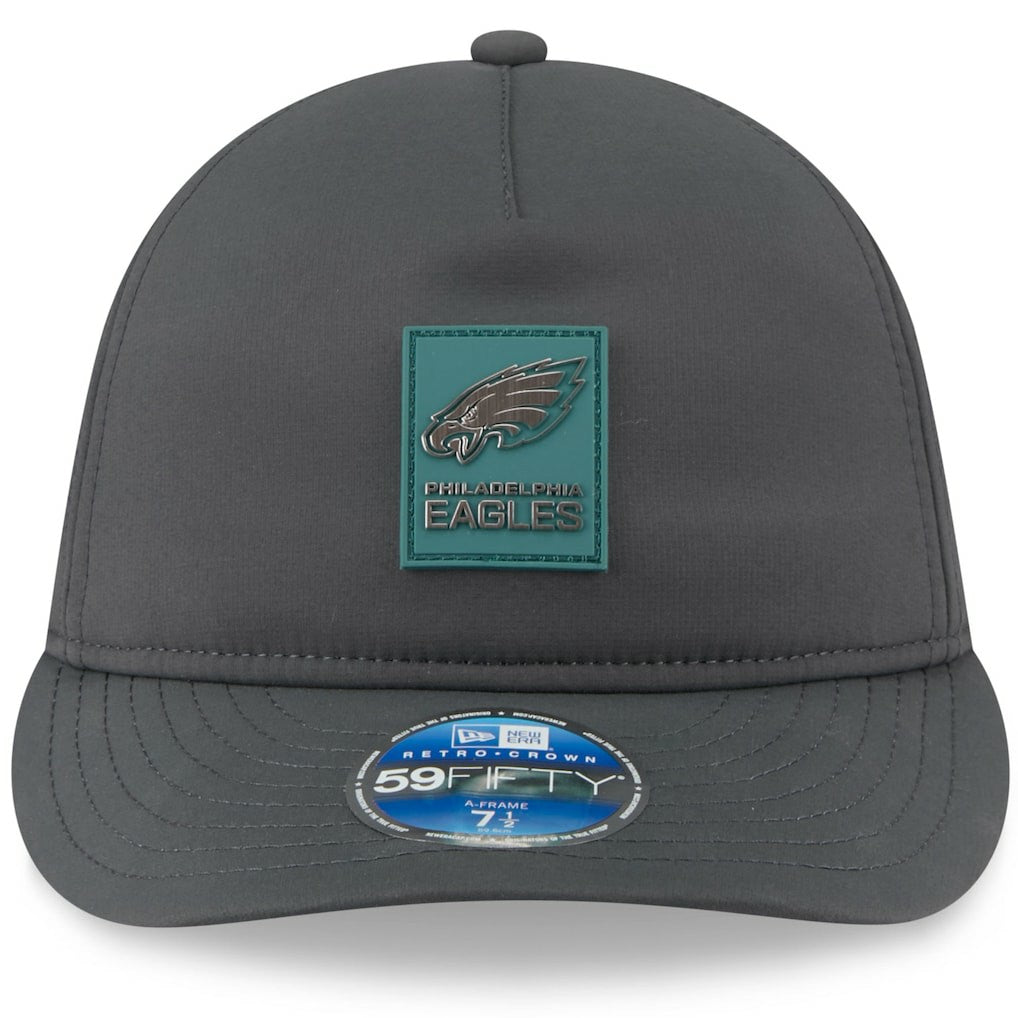 Philadelphia Eagles New Era 2025 Sideline Cold Weather Retro Crown 59FIFTY Fitted Hat - Charcoal - NFL