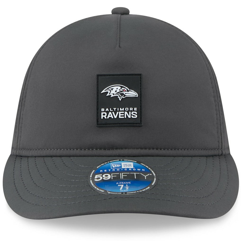 Baltimore Ravens New Era 2025 Sideline Cold Weather Retro Crown 59FIFTY Fitted Hat - Charcoal - NFL