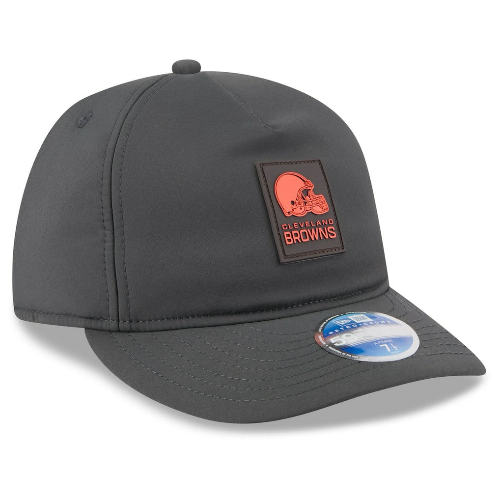 Cleveland Browns New Era 2025 Sideline Cold Weather Retro Crown 59FIFTY Fitted Hat - Charcoal - NFL