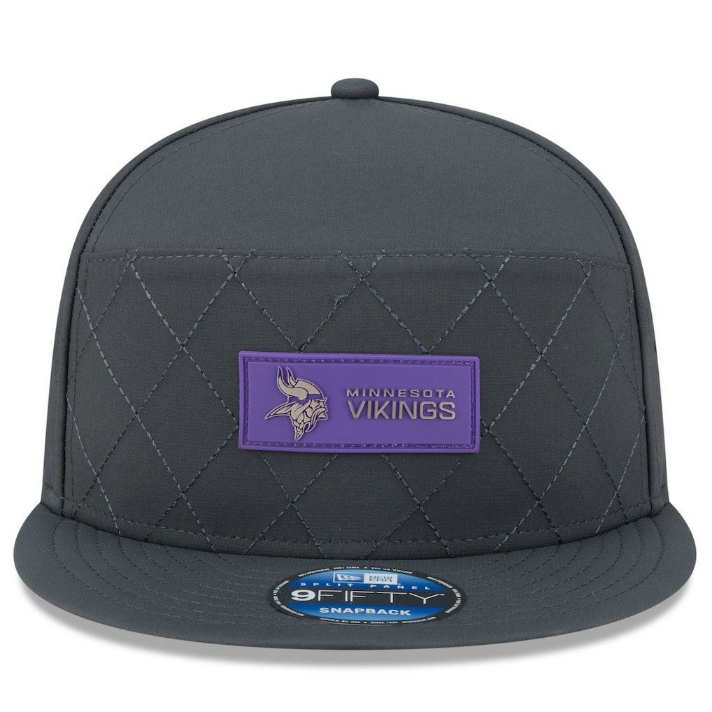 Minnesota Vikings New Era 2025 Sideline Cold Weather Split Panel 9FIFTY Snapback Hat - Charcoal - NFL