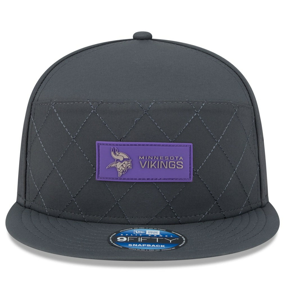 Minnesota Vikings New Era 2025 Sideline Cold Weather Split Panel 9FIFTY Snapback Hat - Charcoal - NFL