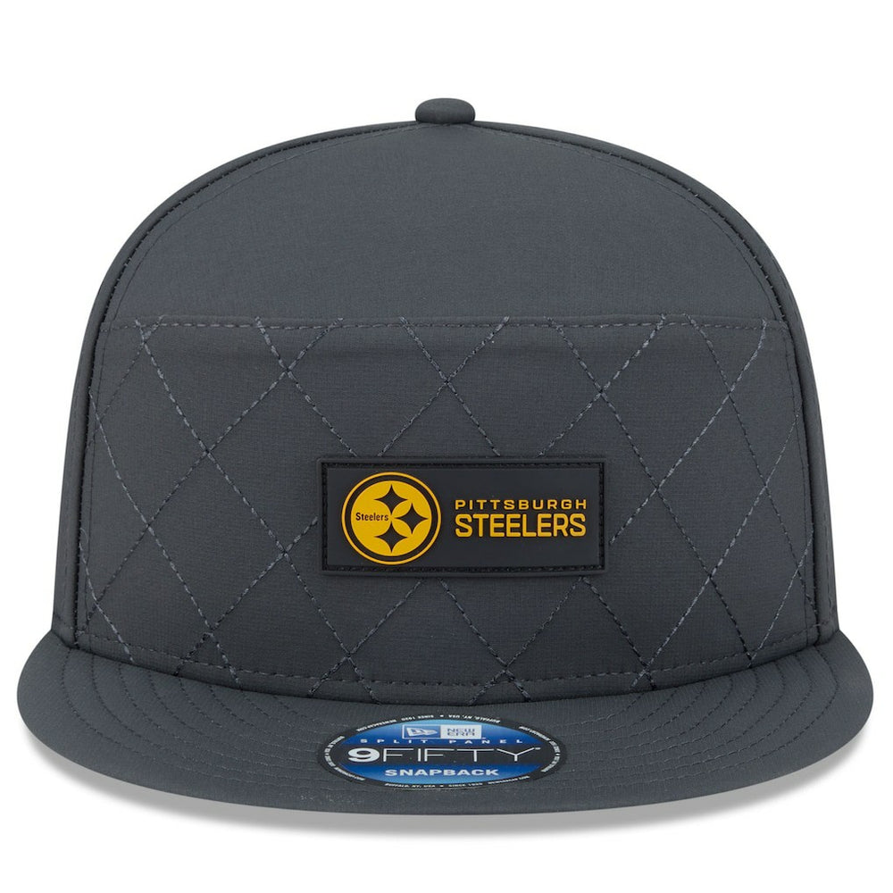 Pittsburgh Steelers New Era 2025 Sideline Cold Weather Split Panel 9FIFTY Snapback Hat - Charcoal - NFL