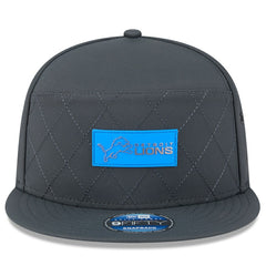 Detroit Lions New Era 2025 Sideline Cold Weather Split Panel 9FIFTY Snapback Hat - Charcoal - NFL