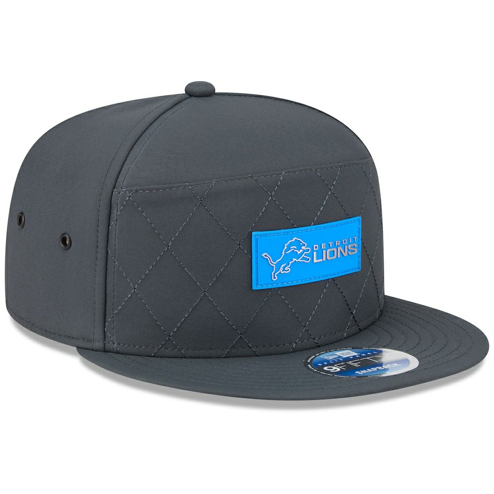 Detroit Lions New Era 2025 Sideline Cold Weather Split Panel 9FIFTY Snapback Hat - Charcoal - NFL