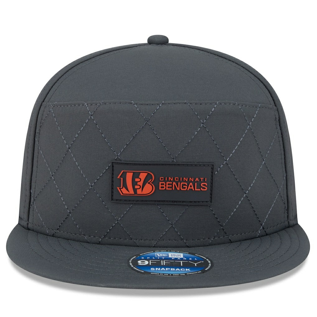 Cincinnati Bengals New Era 2025 Sideline Cold Weather Split Panel 9FIFTY Snapback Hat - Charcoal - NFL
