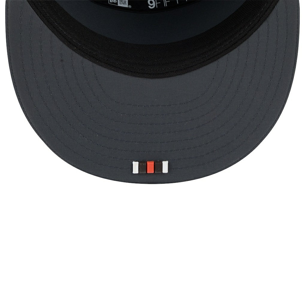 Cleveland Browns New Era 2025 Sideline Cold Weather Split Panel 9FIFTY Snapback Hat - Charcoal - NFL