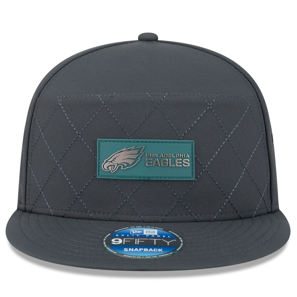 Philadelphia Eagles New Era 2025 Sideline Cold Weather Split Panel 9FIFTY Snapback Hat - Charcoal - NFL
