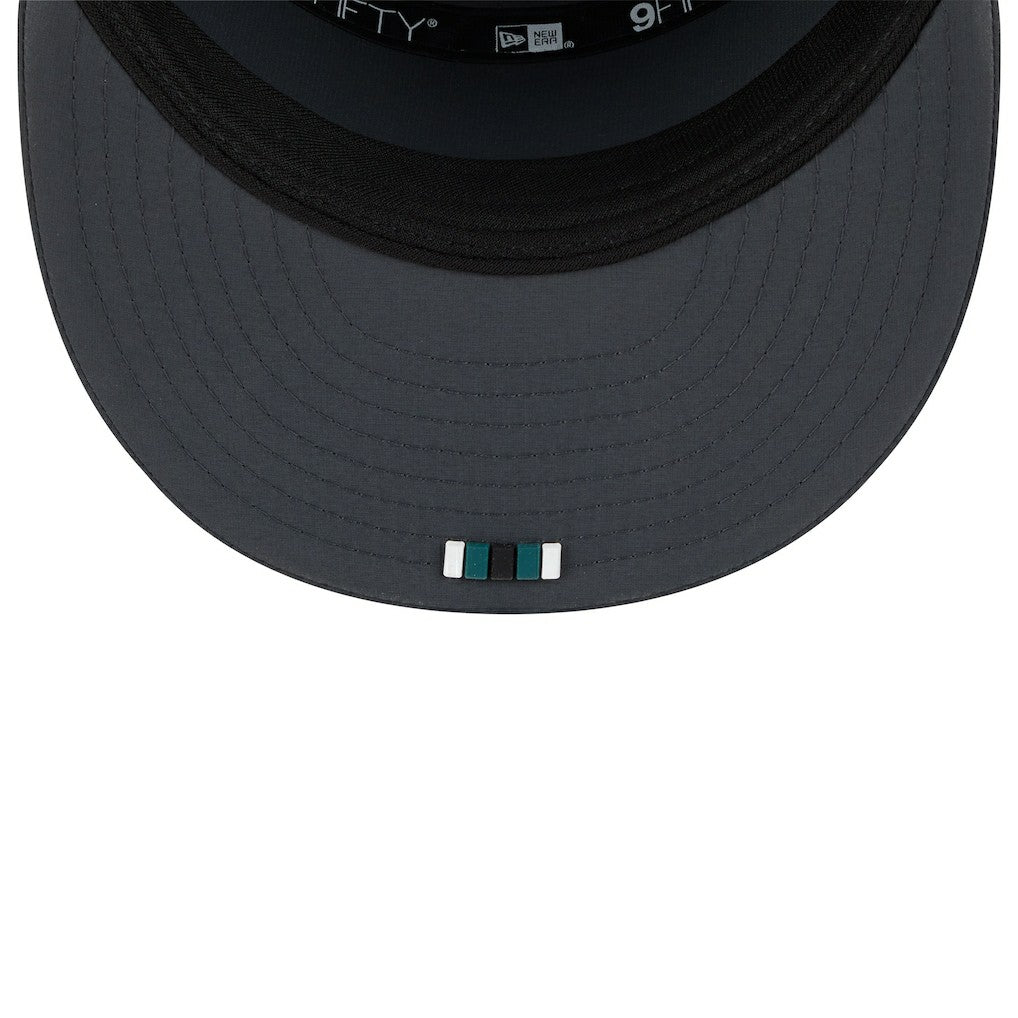 Philadelphia Eagles New Era 2025 Sideline Cold Weather Split Panel 9FIFTY Snapback Hat - Charcoal - NFL