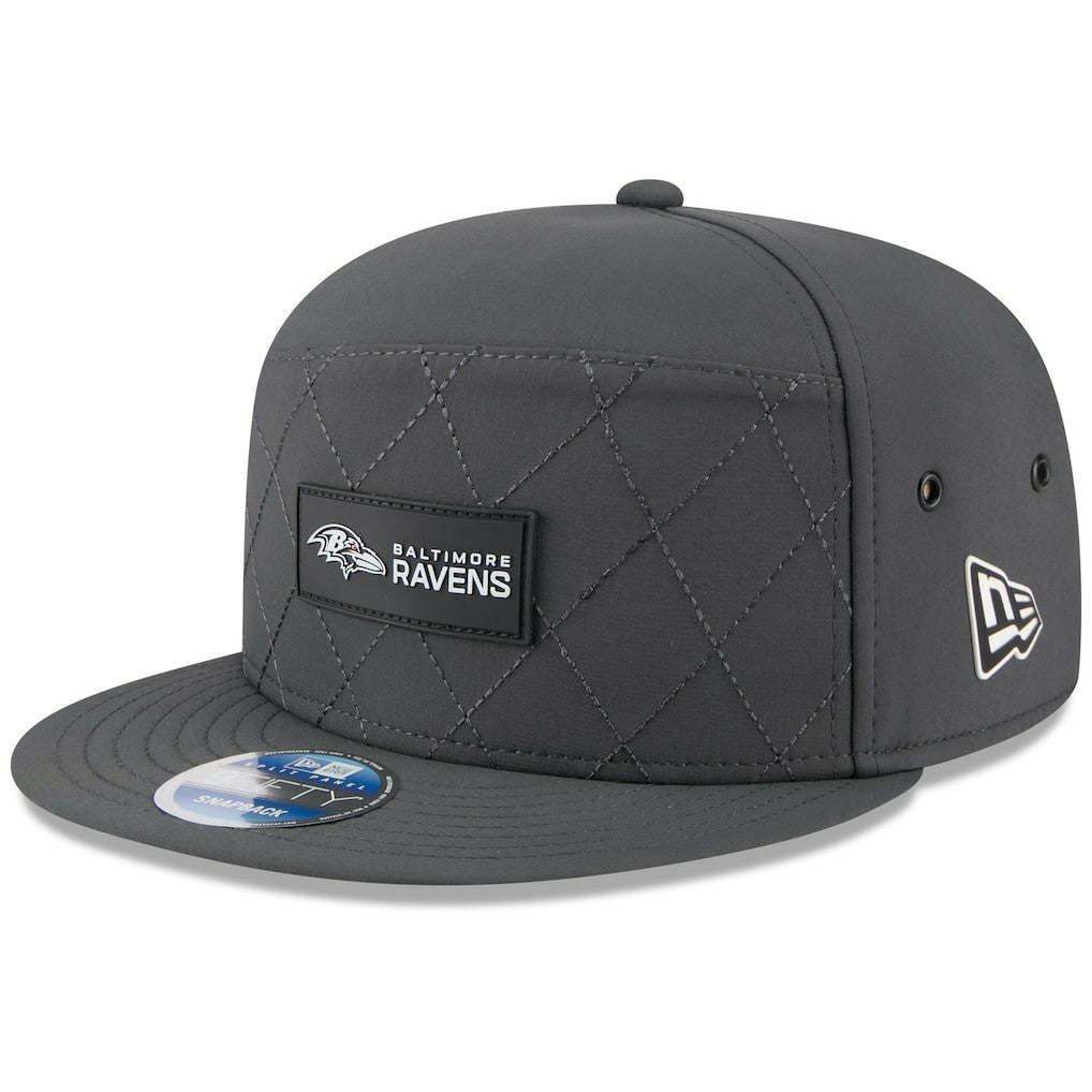 Baltimore Ravens New Era 2025 Sideline Cold Weather Split Panel 9FIFTY Snapback Hat - Charcoal - NFL