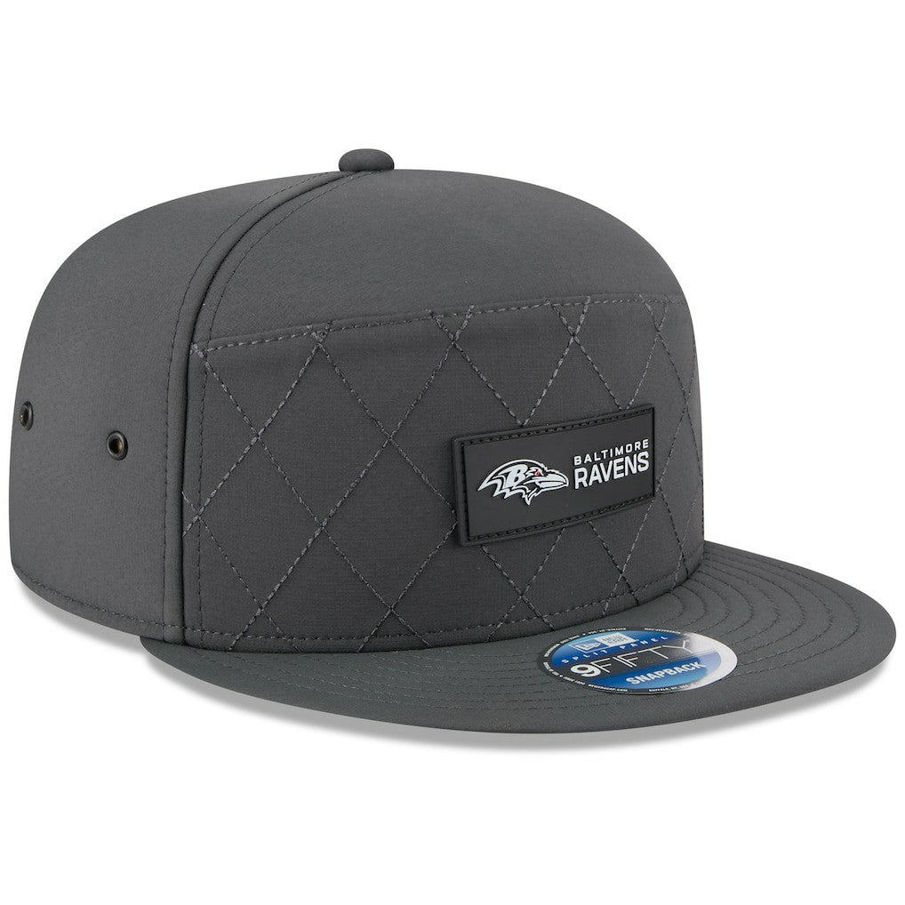 Baltimore Ravens New Era 2025 Sideline Cold Weather Split Panel 9FIFTY Snapback Hat - Charcoal - NFL
