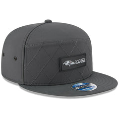 Baltimore Ravens New Era 2025 Sideline Cold Weather Split Panel 9FIFTY Snapback Hat - Charcoal - NFL