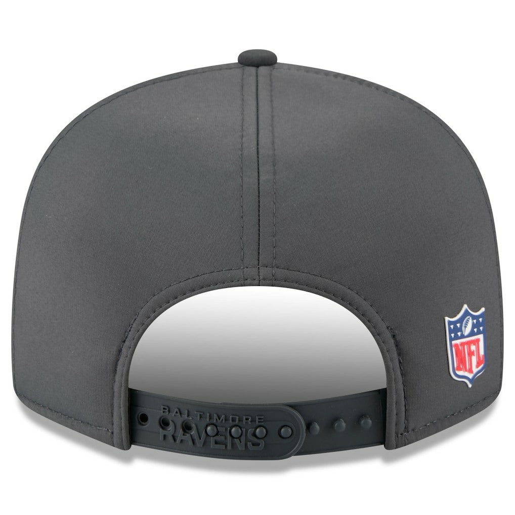 Baltimore Ravens New Era 2025 Sideline Cold Weather Split Panel 9FIFTY Snapback Hat - Charcoal - NFL