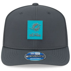 Miami Dolphins New Era 2025 Sideline Cold Weather 9SEVENTY Adjustable Hat - Charcoal - NFL