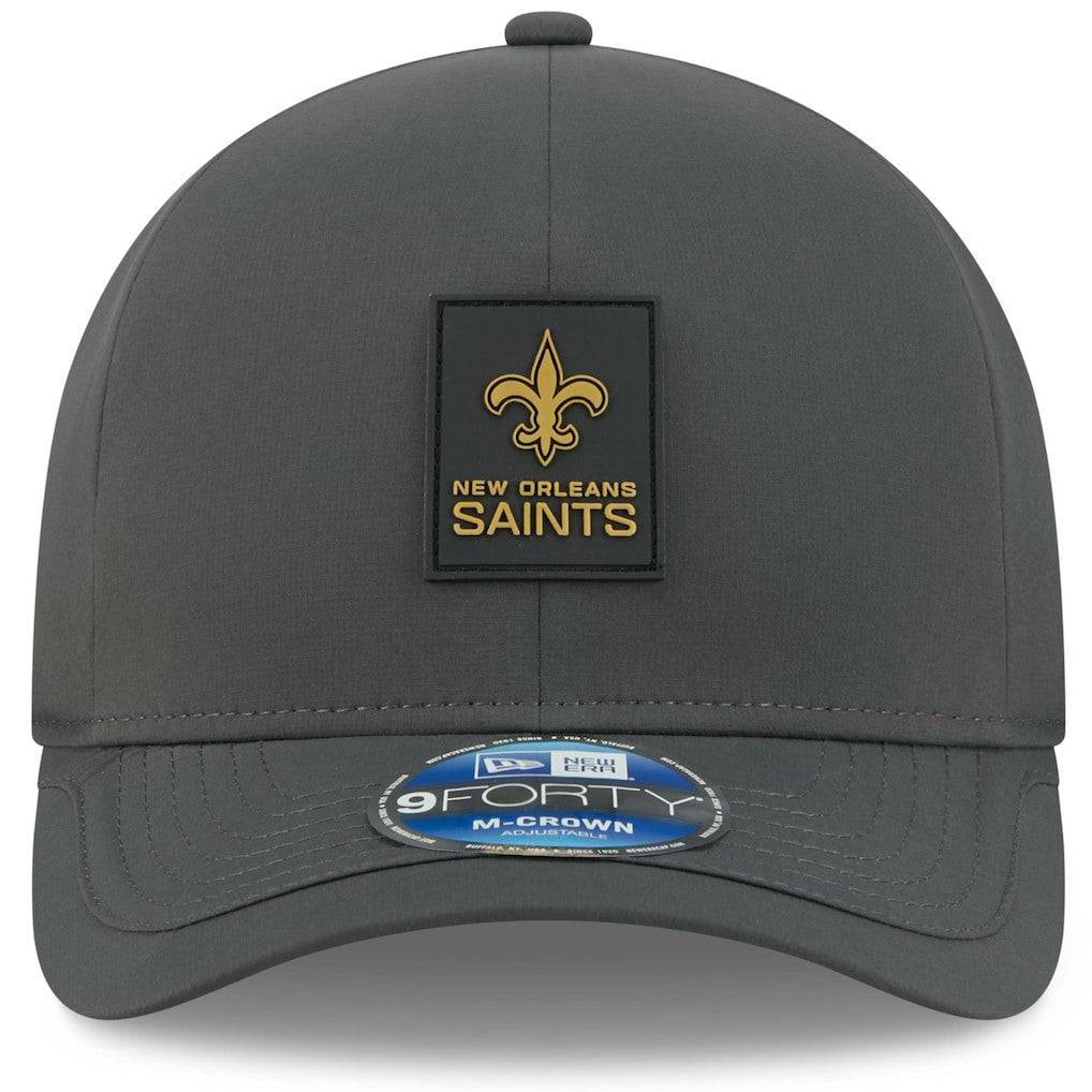 New Orleans Saints New Era 2025 Sideline Cold Weather 9FORTY M-Crown Adjustable Hat - Charcoal - NFL