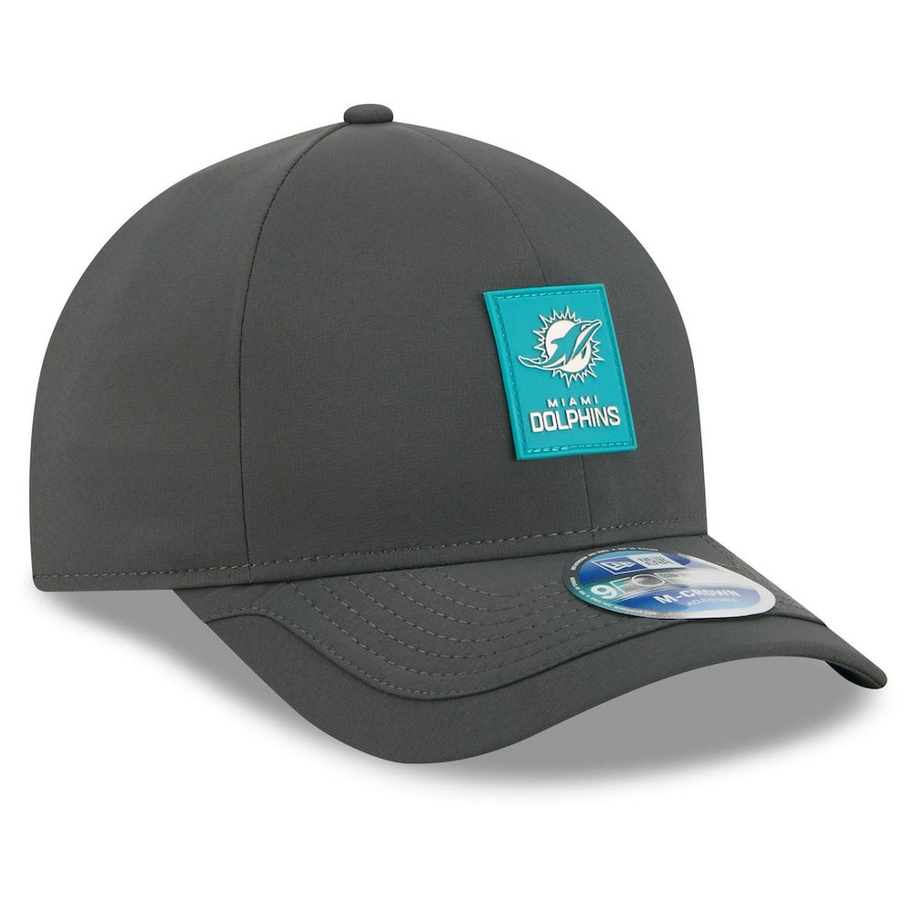 Miami Dolphins New Era 2025 Sideline Cold Weather 9FORTY M-Crown Adjustable Hat - Charcoal - NFL