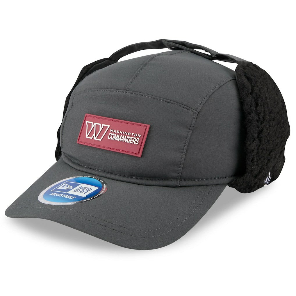 Washington Commanders New Era 2025 Sideline Cold Weather Runner Dog Ear Adjustable Hat - Charcoal - NFL
