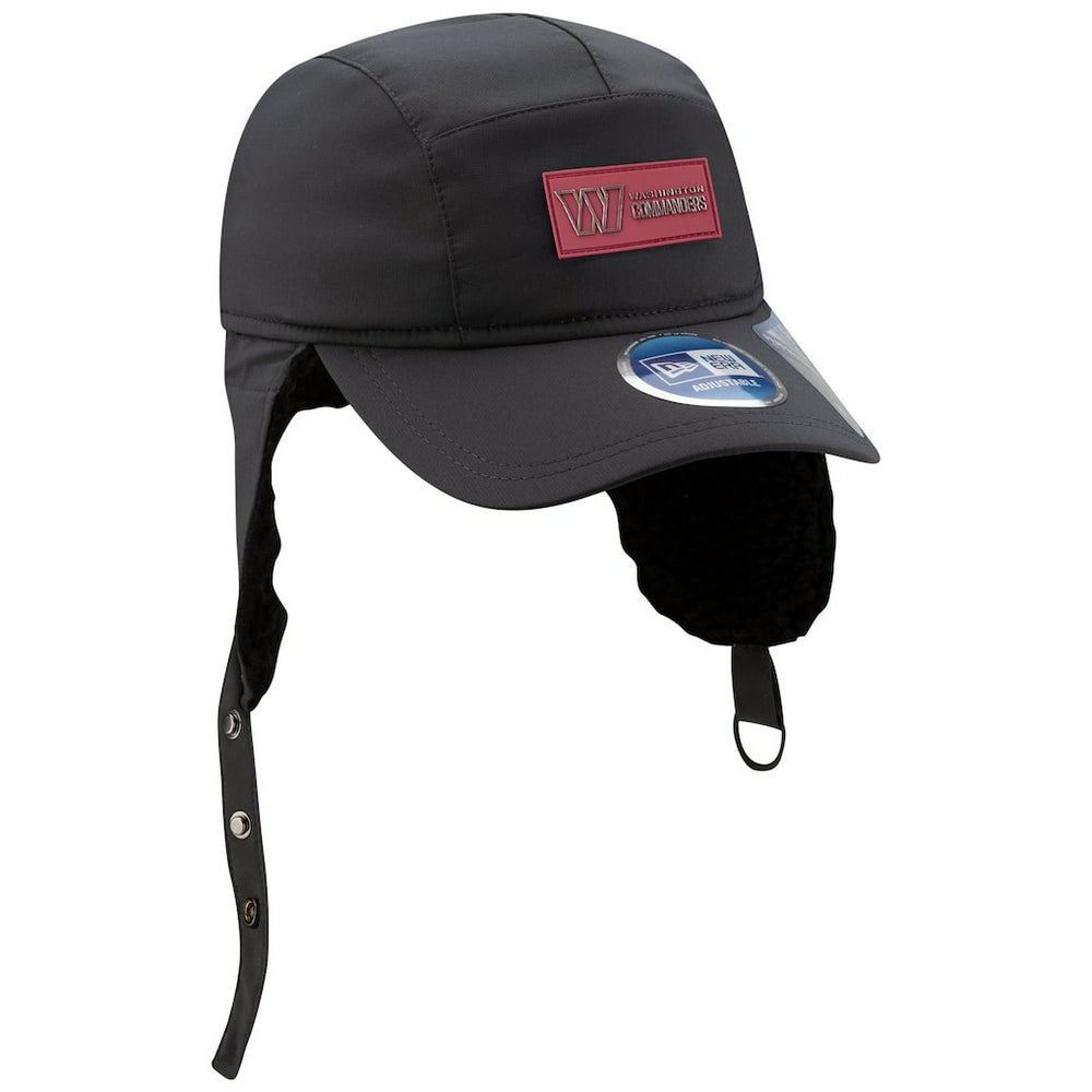 Washington Commanders New Era 2025 Sideline Cold Weather Runner Dog Ear Adjustable Hat - Charcoal - NFL