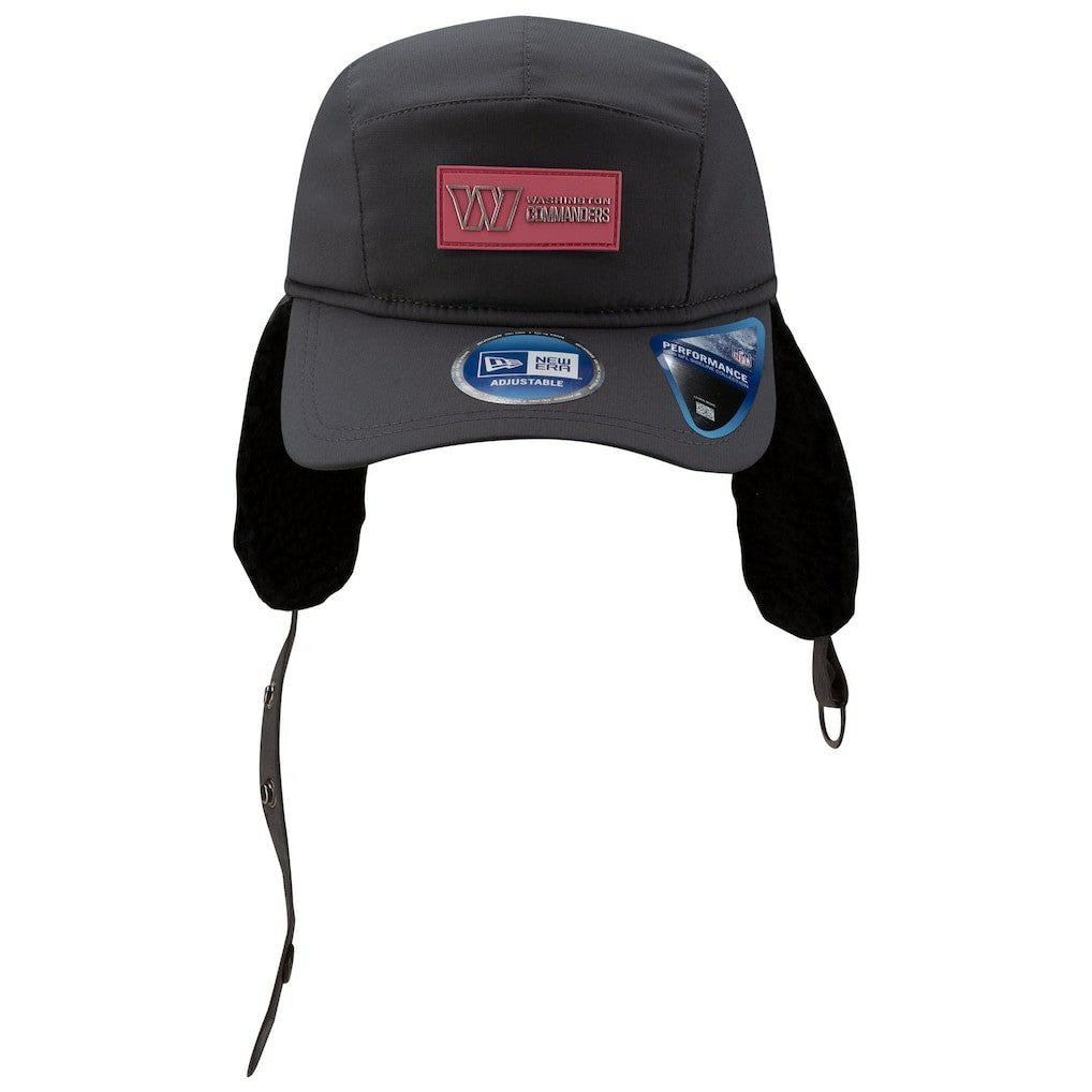 Washington Commanders New Era 2025 Sideline Cold Weather Runner Dog Ear Adjustable Hat - Charcoal - NFL