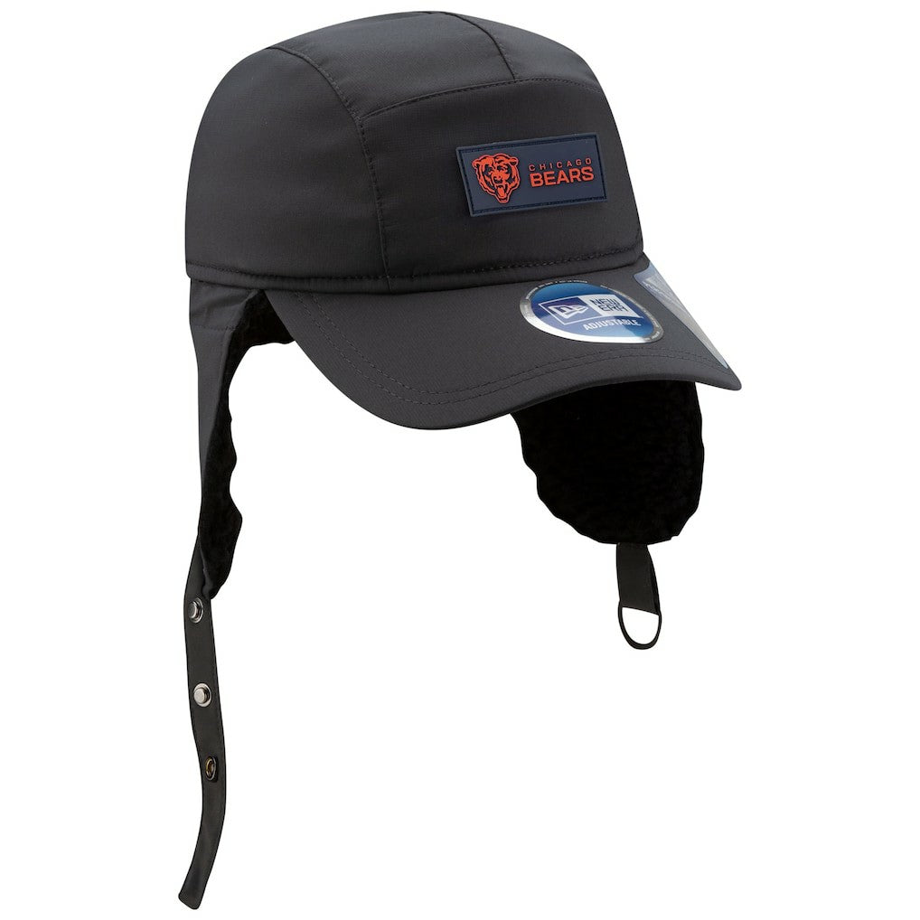 Chicago Bears New Era 2025 Sideline Cold Weather Runner Dog Ear Adjustable Hat - Charcoal - NFL