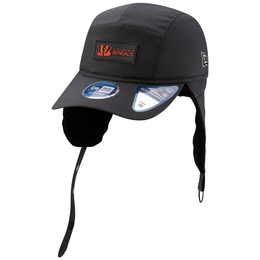 Cincinnati Bengals New Era 2025 Sideline Cold Weather Runner Dog Ear Adjustable Hat - Charcoal - NFL