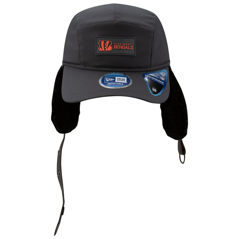 Cincinnati Bengals New Era 2025 Sideline Cold Weather Runner Dog Ear Adjustable Hat - Charcoal - NFL