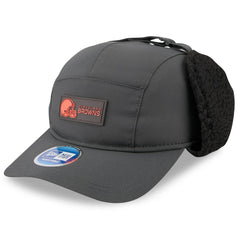 Cleveland Browns New Era 2025 Sideline Cold Weather Runner Dog Ear Adjustable Hat - Charcoal - NFL