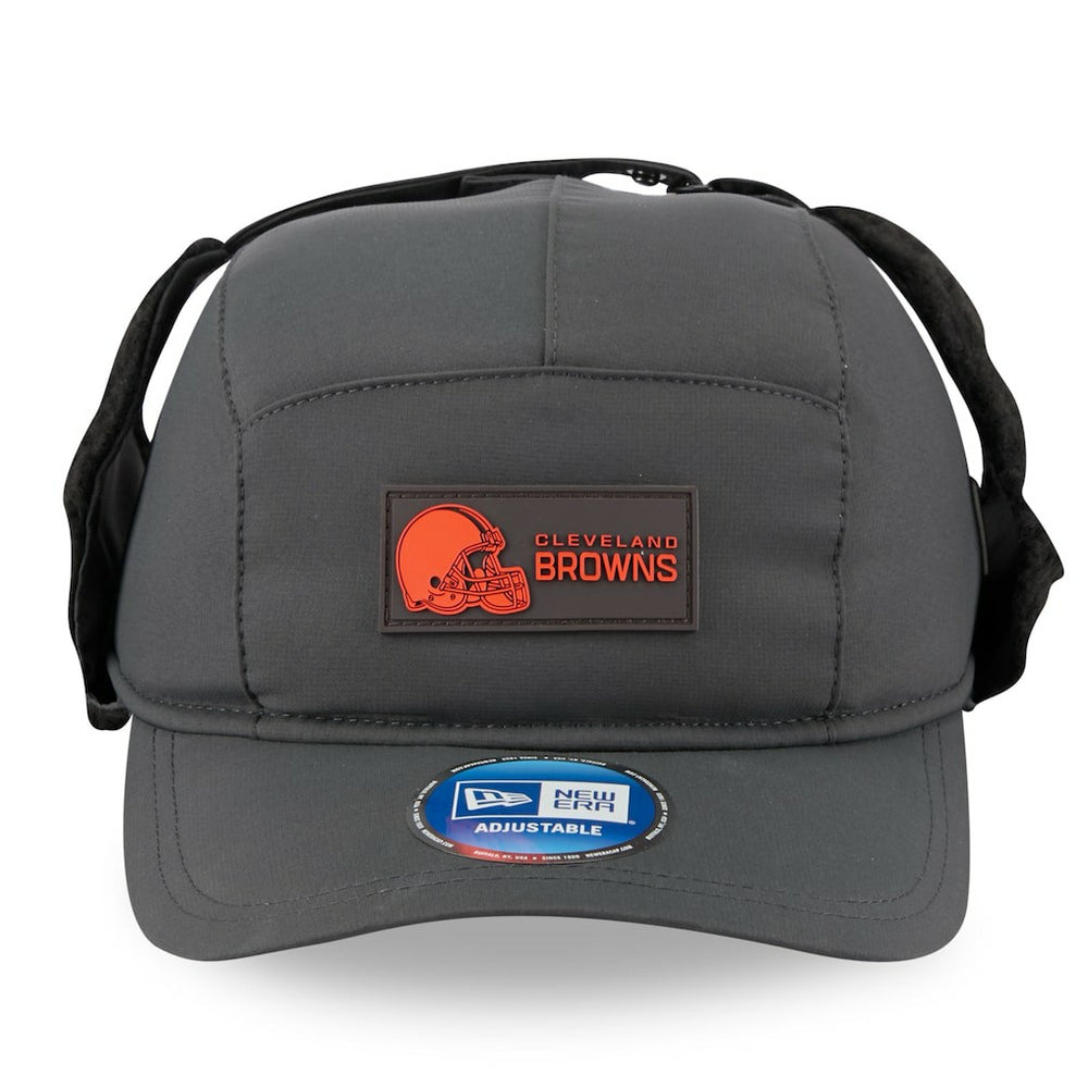 Cleveland Browns New Era 2025 Sideline Cold Weather Runner Dog Ear Adjustable Hat - Charcoal - NFL