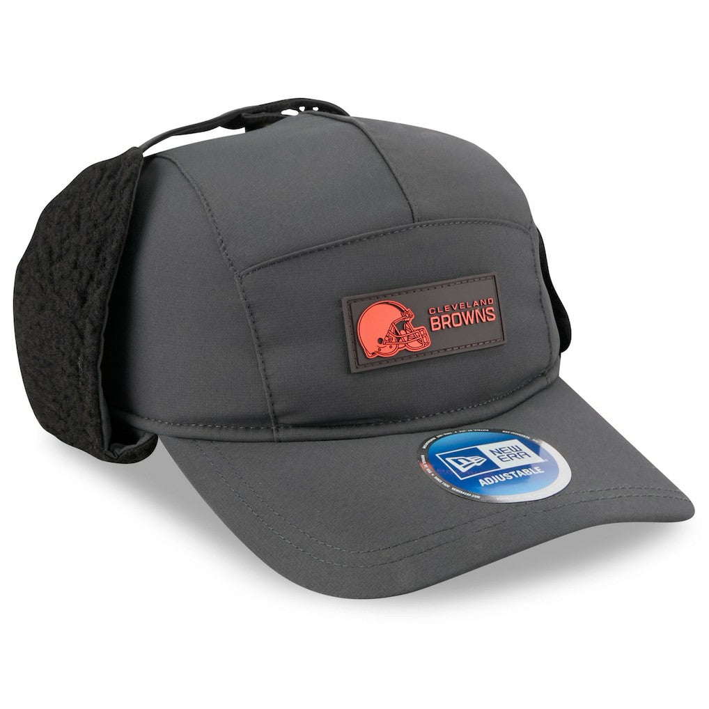 Cleveland Browns New Era 2025 Sideline Cold Weather Runner Dog Ear Adjustable Hat - Charcoal - NFL