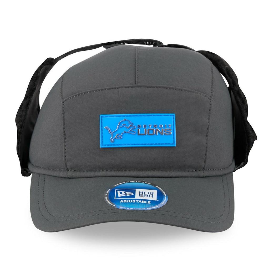 Detroit Lions New Era 2025 Sideline Cold Weather Runner Dog Ear Adjustable Hat - Charcoal - NFL
