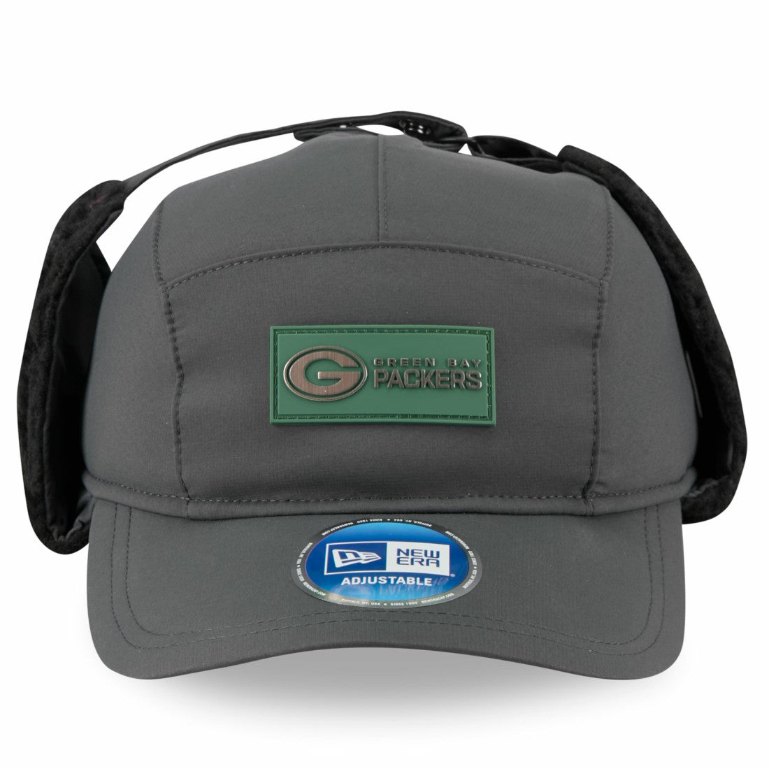 Green Bay Packers New Era 2025 Sideline Cold Weather Runner Dog Ear Adjustable Hat - Charcoal - NFL
