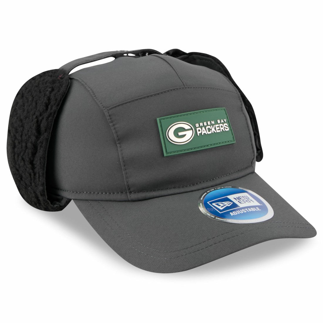 Green Bay Packers New Era 2025 Sideline Cold Weather Runner Dog Ear Adjustable Hat - Charcoal - NFL