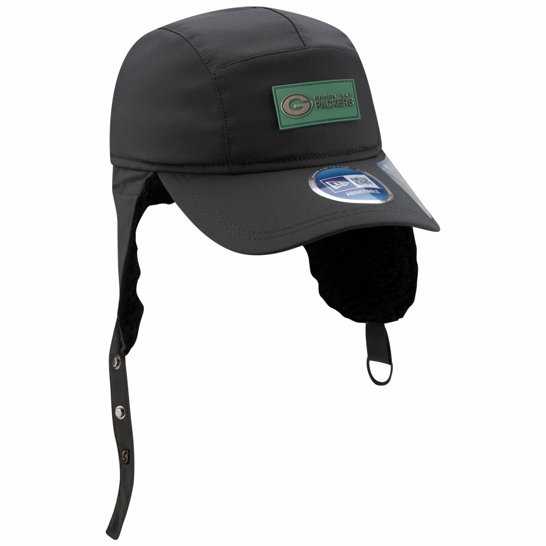 Green Bay Packers New Era 2025 Sideline Cold Weather Runner Dog Ear Adjustable Hat - Charcoal - NFL