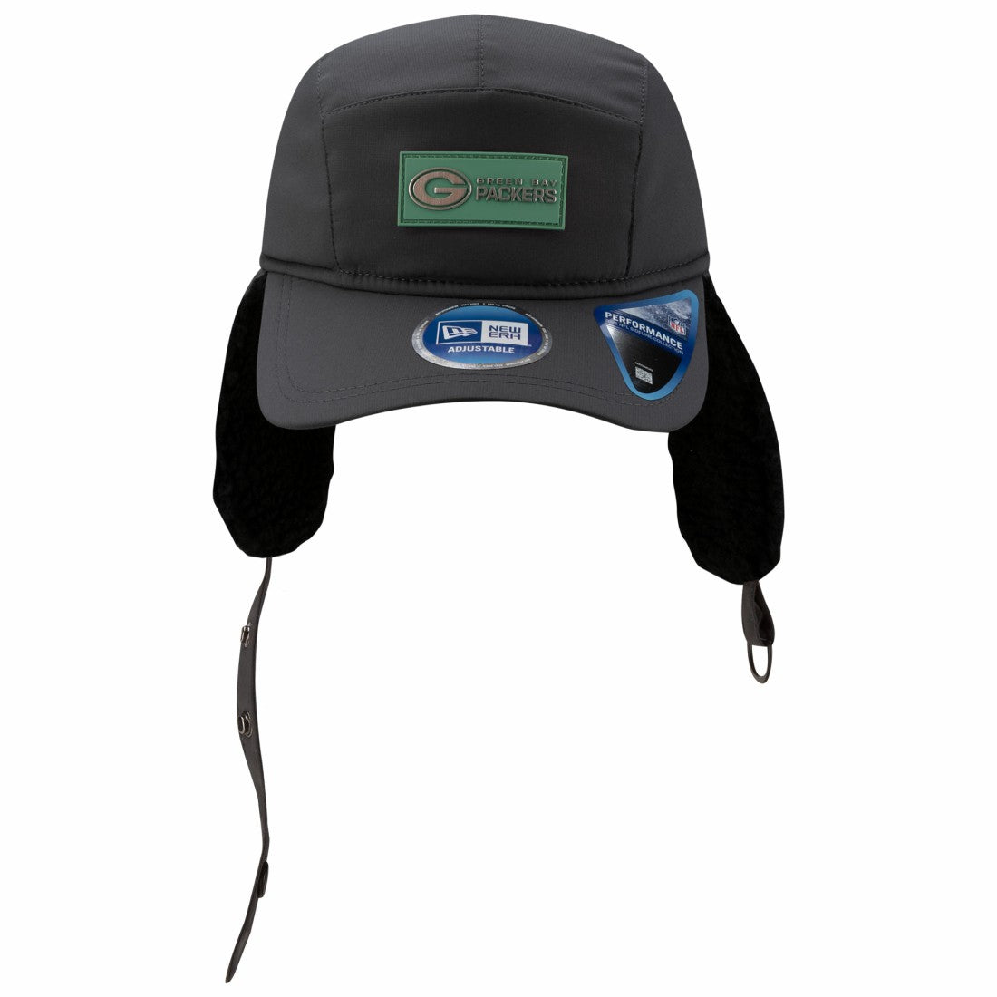 Green Bay Packers New Era 2025 Sideline Cold Weather Runner Dog Ear Adjustable Hat - Charcoal - NFL