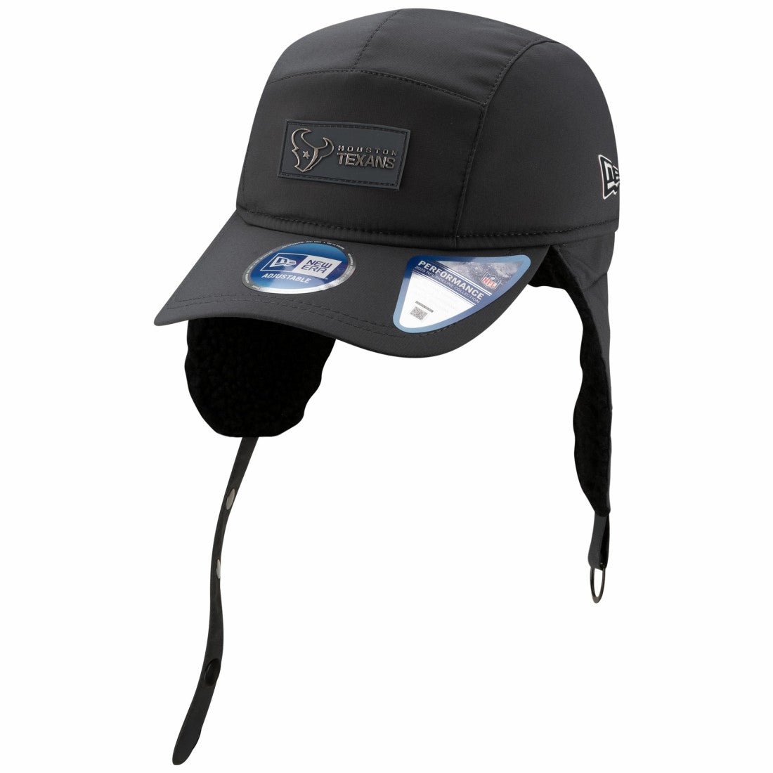 Houston Texans New Era 2025 Sideline Cold Weather Runner Dog Ear Adjustable Hat - Charcoal - NFL
